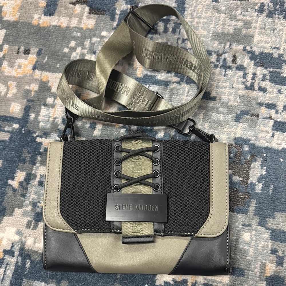 Steve Madden Green and Black Crossbody Bag